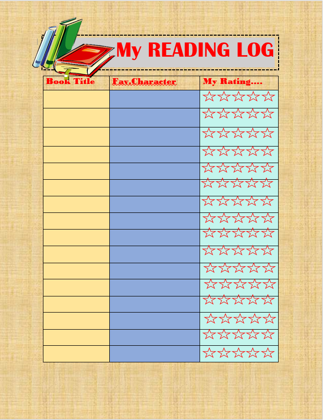 Reading Log Templates