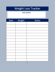 Weight Loss Tracker Templates - Excel Word Template