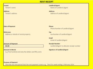 Receipt Templates - Excel Word Template