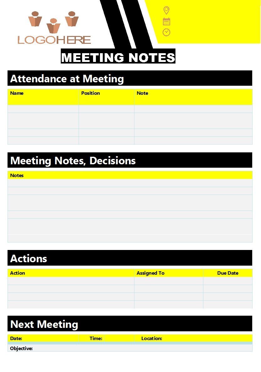 Download meeting minutes and notes templates