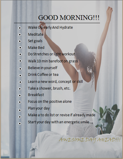 Word Morning Habits Templates